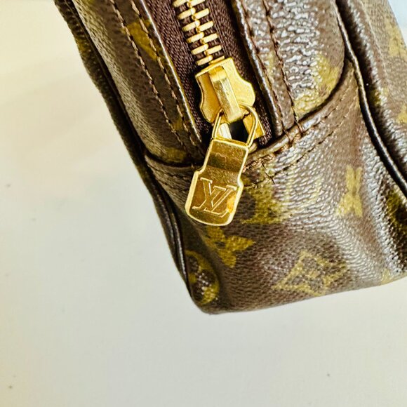 LOUIS VUITTON TROUSSE MONOGRAM LOGO CANVAS COSMETIC CASE TRAVEL POUCH VINTAGE - Picture 10 of 11
